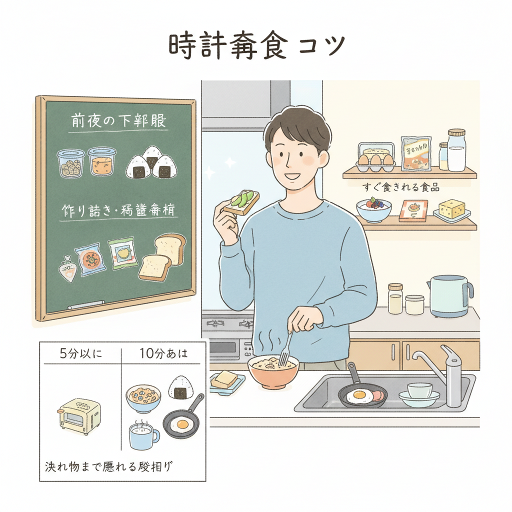 #h1 忙しい朝でも続く。時短朝食のコツとラクに整う簡単アイデア集