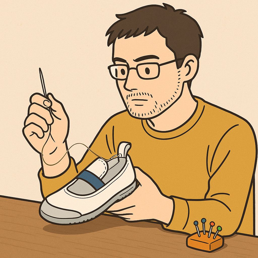 <h1>上履きのかかと紐を手縫いで直す方法｜取れた・ない時にやさしく補修するコツ</h1>